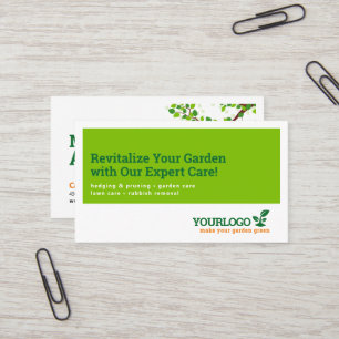 Gardener, Garden Center, Gräsmatta Care Visitkort