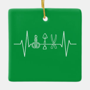 Gardener - Garden Verktyg Heartslag Gardener Gift Julgransprydnad Keramik