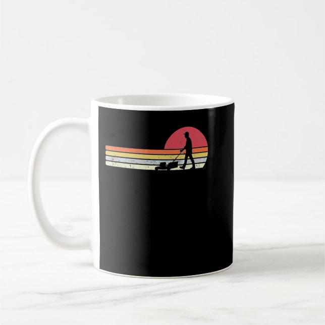 Gardener, Gräsmatta Mower, Retro Stil Groundskeepe Kaffemugg (Vänster)
