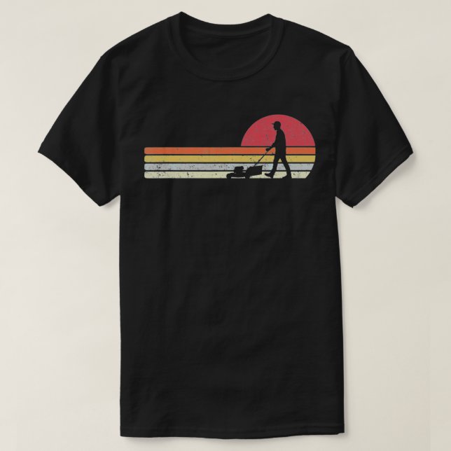 Gardener, Gräsmatta Mower, Retro Stil Groundskeepe T Shirt (Design framsida)
