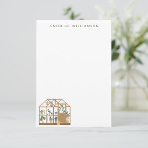 Gardener Greenhouse Illustration Personlig Namn Anteckningskort