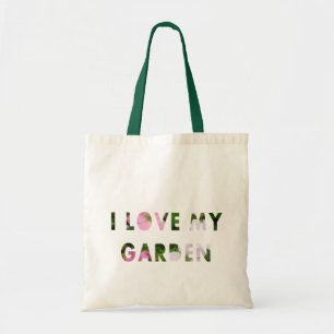 Gardener I Kärlek My Garden Blommigt Text Tygkasse