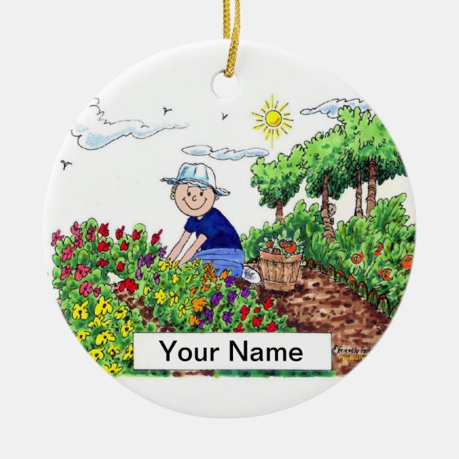 Gardener - Male Julgransprydnad Keramik (Framsidan)