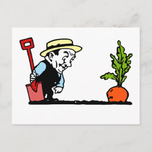 Gardener med morot vykort