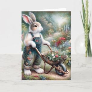 Gardener Rabbit Birthday Kort