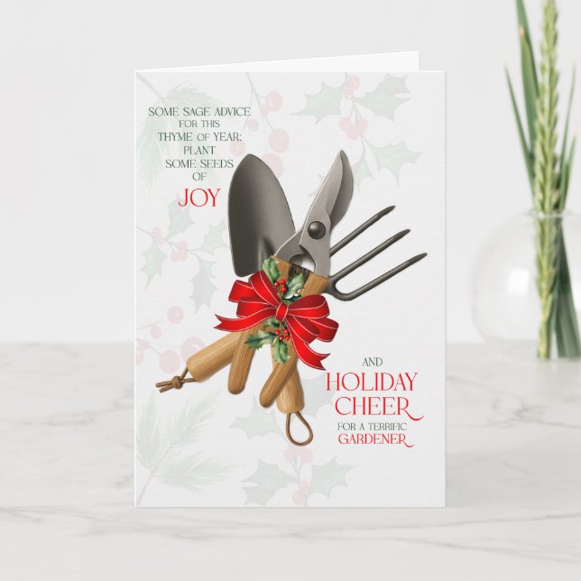 Gardener Sage Advice for Joy and Cheer Helgkort (Framsida)