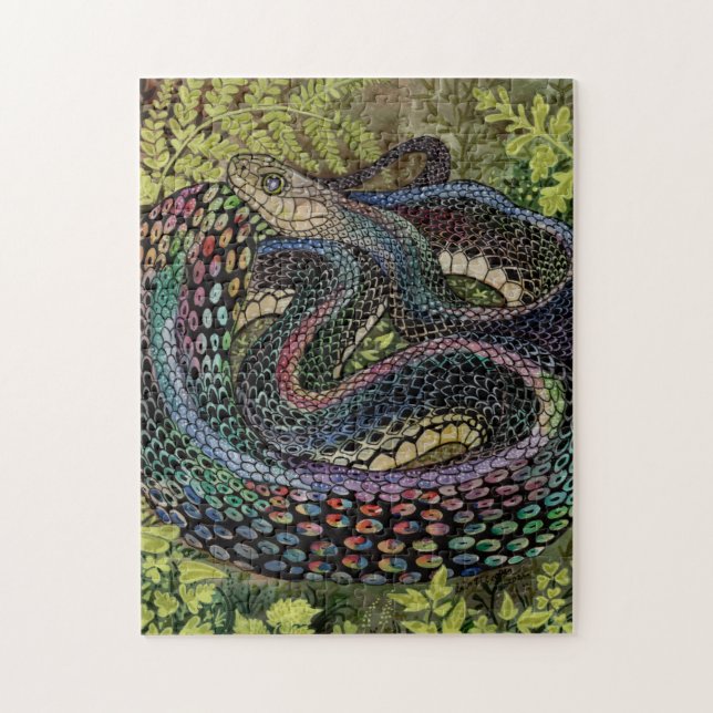 Gardener Snake Study beläget utanför Skin Jigszle  Pussel (Vertikal)