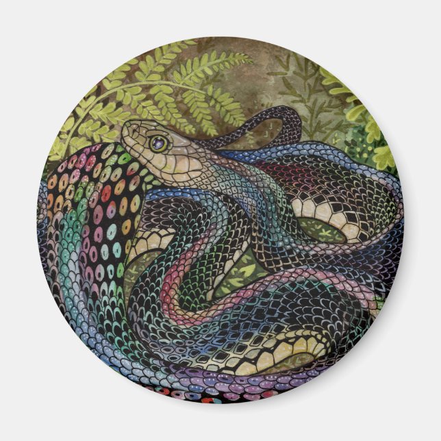 Gardener Snake Study besöker andra ställen än hude Magnet (Framsidan)