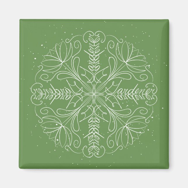 Gardener - Snowflake Ord Art Magnet (Framsidan)