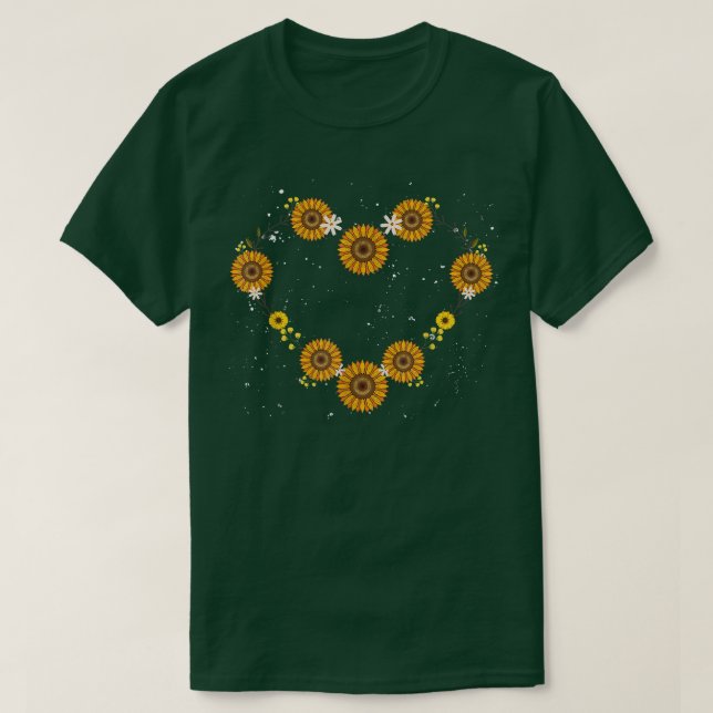 Gardener Solros Blommar Heart Botanical Garden T Shirt (Design framsida)