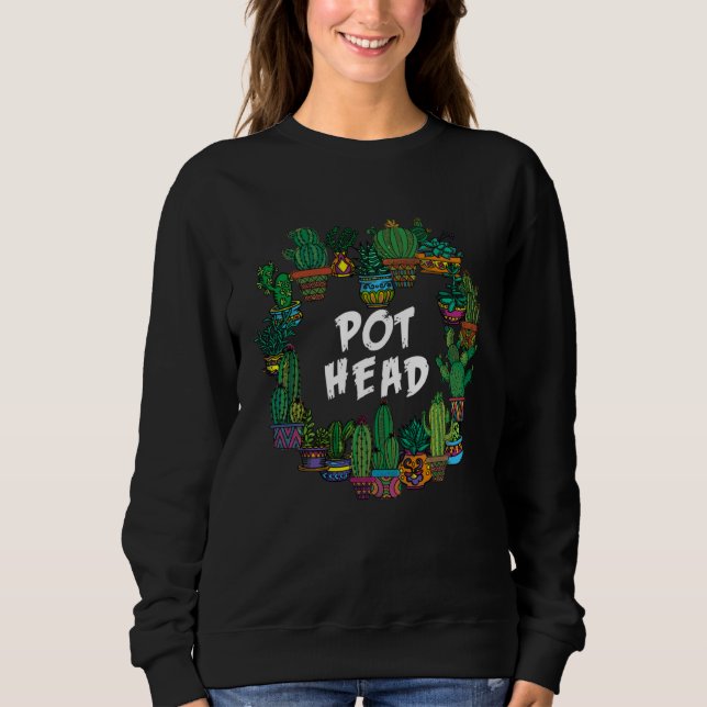 Gardener Succulents Pot Head Plant Cactus Gardenin T Shirt (Framsida)
