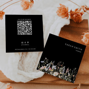 Gardener Summer Multifärgad Wildblomma QR-kod Fyrkantigt Visitkort