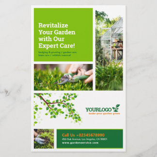 Gardener,  tjänster, DL Flyer för Gräsmatta