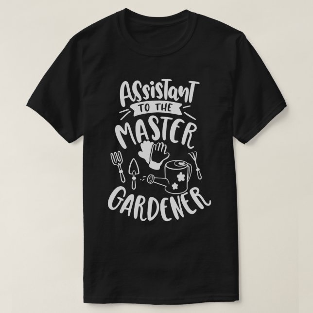 Gardenerassistent till masterträdgårdsmästare g t shirt (Design framsida)