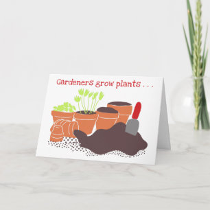 Gardeners Cusom Message Flower Pots Birthday Kort