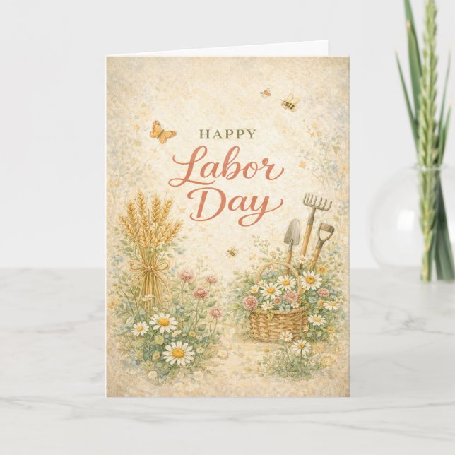 Gardeners Floral Tools Happy Labor Day Kort (Framsida)