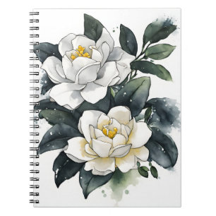 Gardenia - Akvarellblommor Anteckningsbok