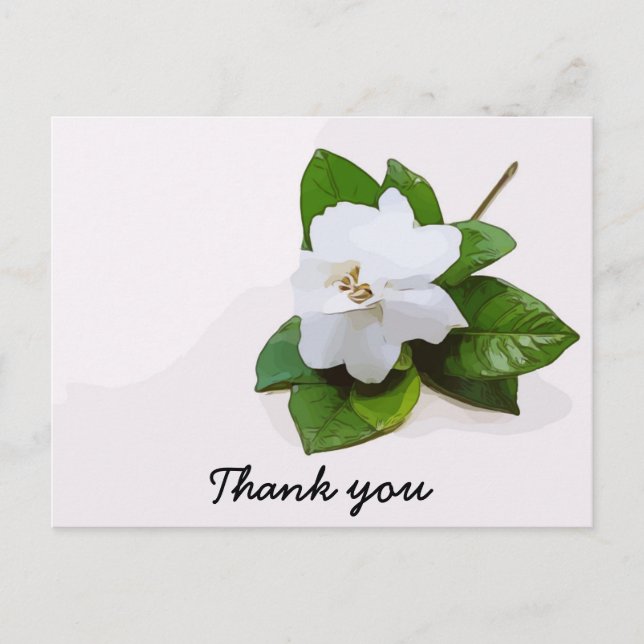 Gardenia-blommor Sympathy Tack Flat Card Vykort (Framsida)