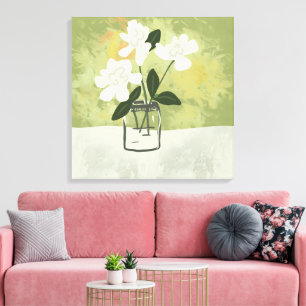 Gardenia Flowers Blooms Anpassningsbar Background Canvastryck