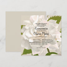 Gardenia Vintage Blommigt Quinceañera-inbjudan