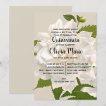 Gardenia Vintage Blommigt Quinceañera-inbjudan