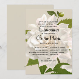 Gardenia Vintage Blommigt Quinceañera-inbjudan