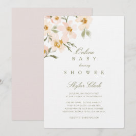 Gardenia Watercolor Blommigts Online Baby Shower Inbjudningar