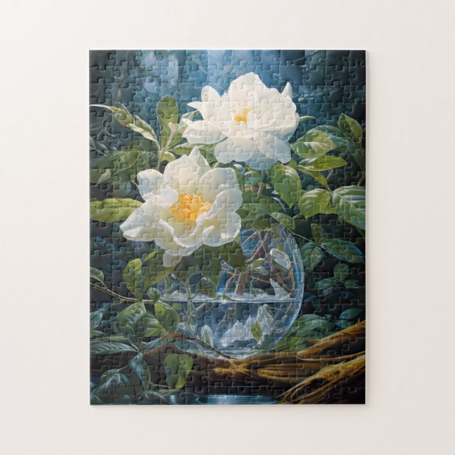 Gardenias i Vas Puzzle Pussel (Vertikal)