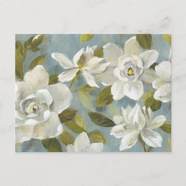 Gardenias on Slate Blue Vykort (Framsida)