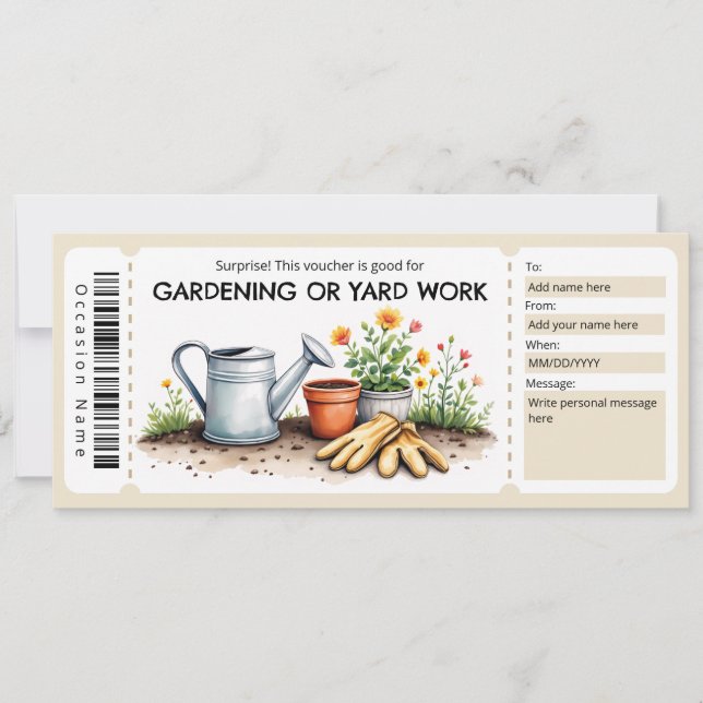 Gardening and Yard Work Certificate Inbjudningar (Framsida)