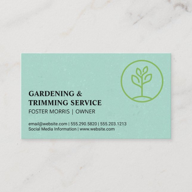 Gardening Logo | Sprouting Plant Visitkort (Framsida)