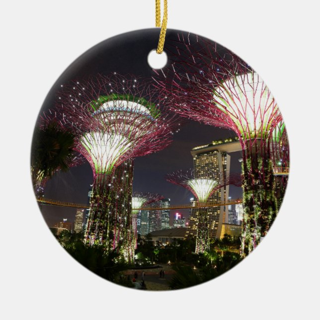 Gardens av Singapore Supertree Grove Julgransprydnad Keramik (Framsidan)