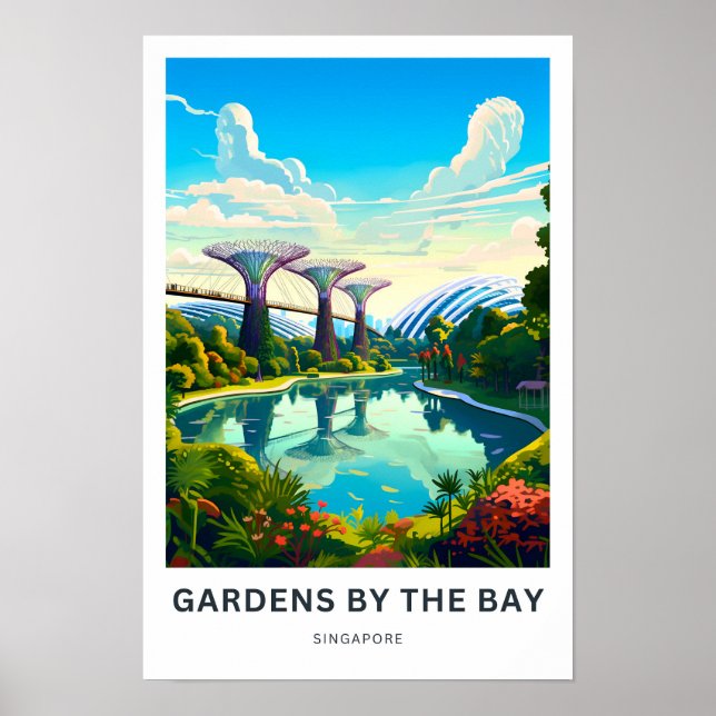 Gardens by Bay Singapore Travel Print Poster (Framsidan)