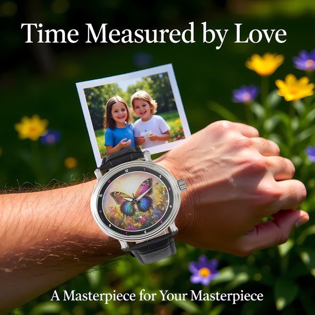 Garden's Embrace" - Vibrant Butterfly Armbandsur (Skapare uppladdad)