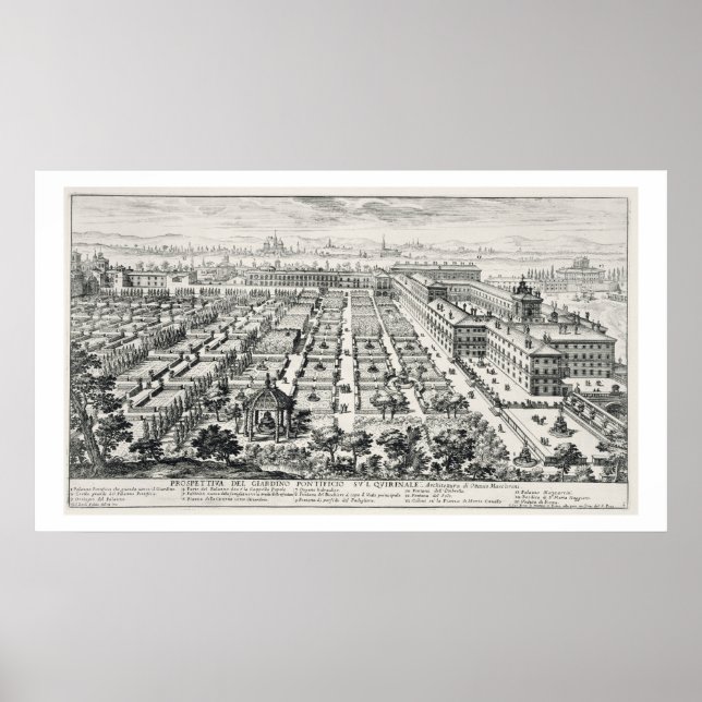 Gardens från Quirinale, från "Li Giardini di Rom Poster (Framsidan)