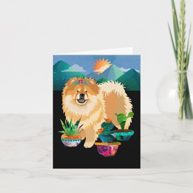GARDENS GÖR MIG SMILE - Chow Art-kort Helgkort (Framsida)
