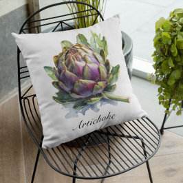 Gardens hjärta: kronärtskocka i vattenfärg kudde