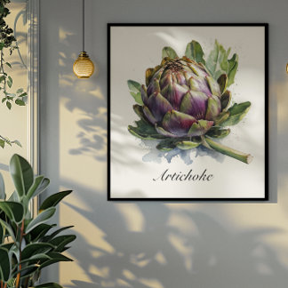 Gardens hjärta: kronärtskocka i vattenfärg poster