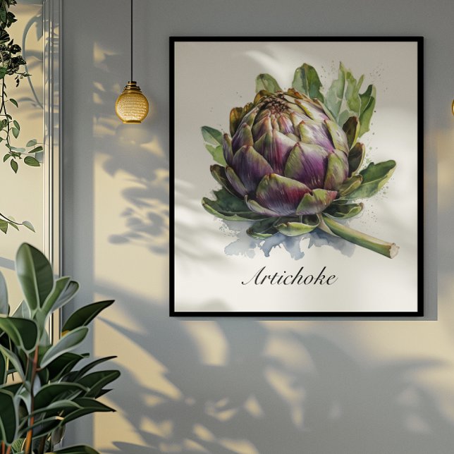 Gardens hjärta: kronärtskocka i vattenfärg poster (Skapare uppladdad)