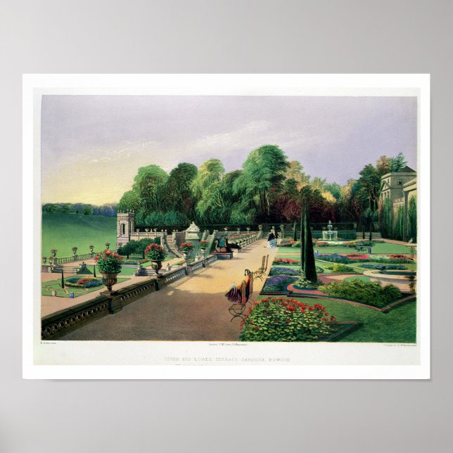 Gardens i övre och nedre Terrace i Bowood, från Poster (Framsidan)