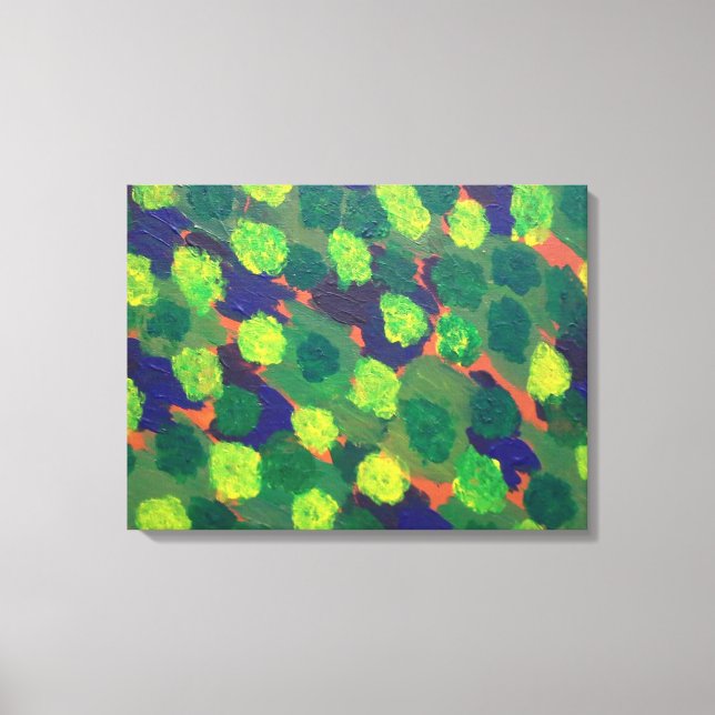 Gardens of Greenery Abstrakt Art Print Canvastryck (Framsida)