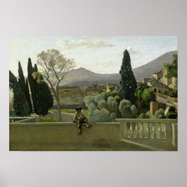 Gardens of the Villa d'Este, Tivoli, 1843 Poster (Framsidan)