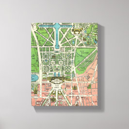 Gardens of Versailles, återställd Vintage 1920 Canvastryck