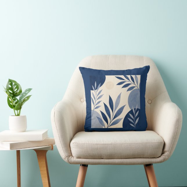 Gardens Syracuse Ivory Blue Foliage Cushion Kudde (Stol)