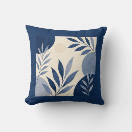 Gardens Syracuse Ivory Blue Foliage Cushion Kudde
