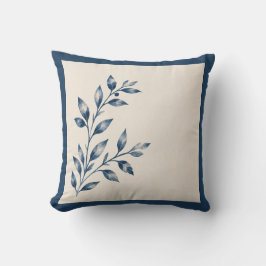 Gardens Syracuse Minimalist Blue Leaf Cushion Kudde