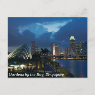 Gardens vid Bay och Singapore Flyer Vykort