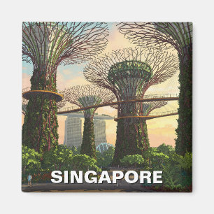 Gardens vid Singapore Bay Magnet