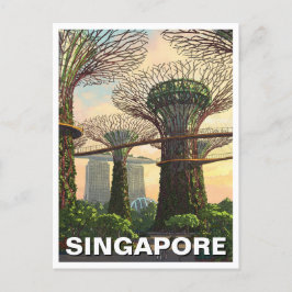 Gardens vid Singapore Bay Vykort