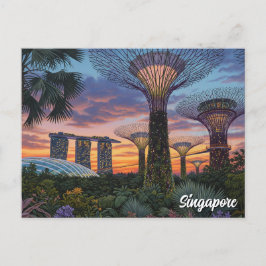 Gardens vid Singapore Bay Vykort